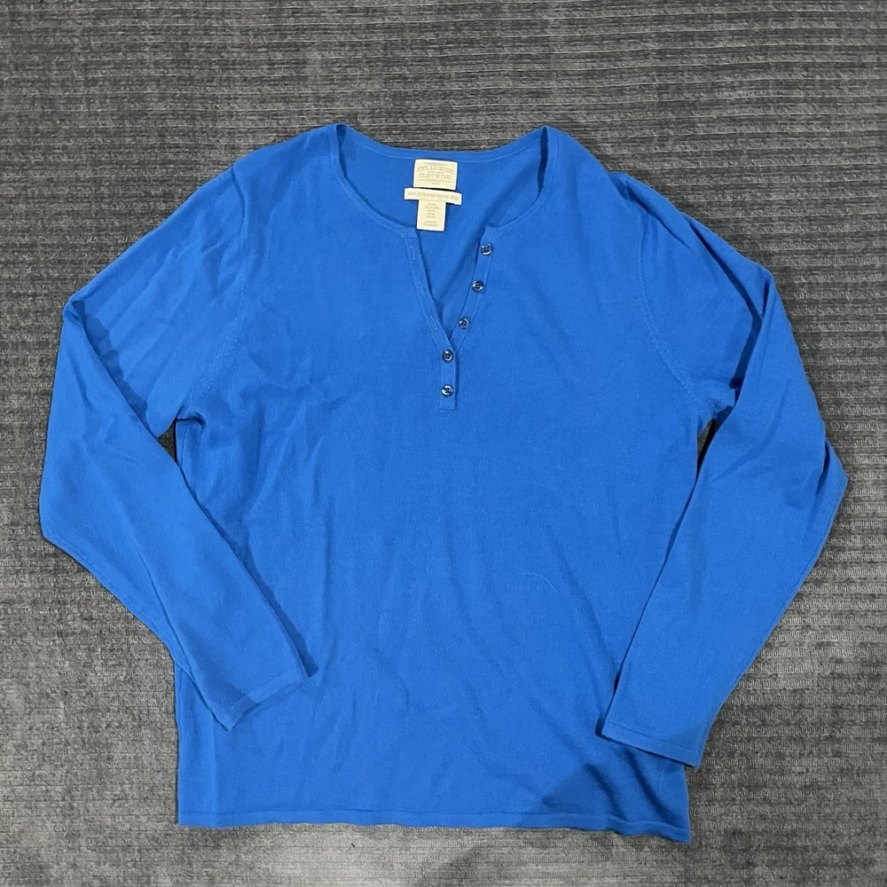 Telluride Clothing Company Extra Fine Merino Wool Top XL Royal Blue